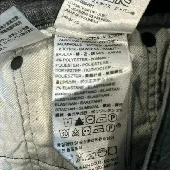 🏖️ Men’s Levi’s 511 grey black jeans in size 36 x 32 - Picture 8 of 8